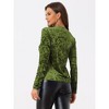 INSPIRE CHIC Women's Casual Vintage Velvet Crew Neck Long Sleeve T-shirts - 3 of 4