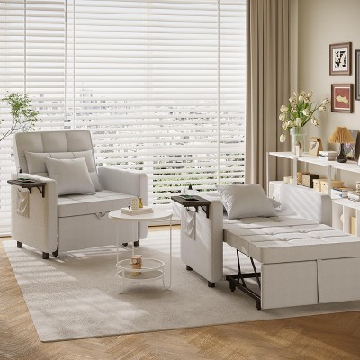 3-in-1 Sofa Bed with Wing Table, USB Ports, and Adjustable Backrest