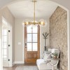 DAKAFUL 5 - Light Adjustable Height Chandelier, E26 Base, Vintage Gold Chandelier with Transparent Glass Shades for Dining Room, Bedroom(Gold) - 3 of 4