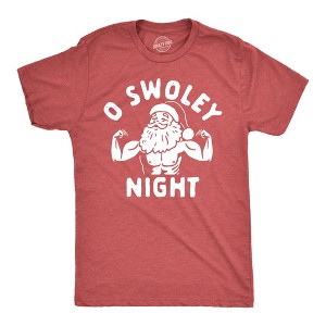 Mens O Swoley Night T Shirt Funny Xmas Buff Ripped Santa Claus Joke Tee For Guys - Crazy Dog Men's T Shirt - 1 of 4
