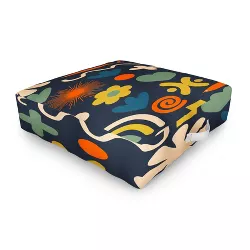 Kierkegaard Design Studio Cute Miscellany Rainbow Floral Outdoor Floor Cushion - Deny Designs
