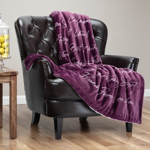 Chanasya Best Friends Forever Gift Throw Blanket Reversible Faux Shearling - 1 of 4