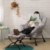 KTMBDW Fabric Lazy Chair with Foldable Ottoman, Accent Comfy Lounge Arm Chair and Folding Footrest Stool Set for Living Room, Bedroom, Dorm - 3 of 4