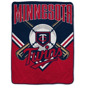 MLB Minnesota Twins On Deck Ultra Cozy Blanket: Plush Sports Team Logo Throw - 1 of 3