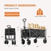 Maggift Trolley and Lawn Cart, 400L Foldable Garden Cart, Large Capacity, Suitable for Beach, Camping, Shopping Garden, Black, 34.5" * 20" * 29.5" - 2 of 4