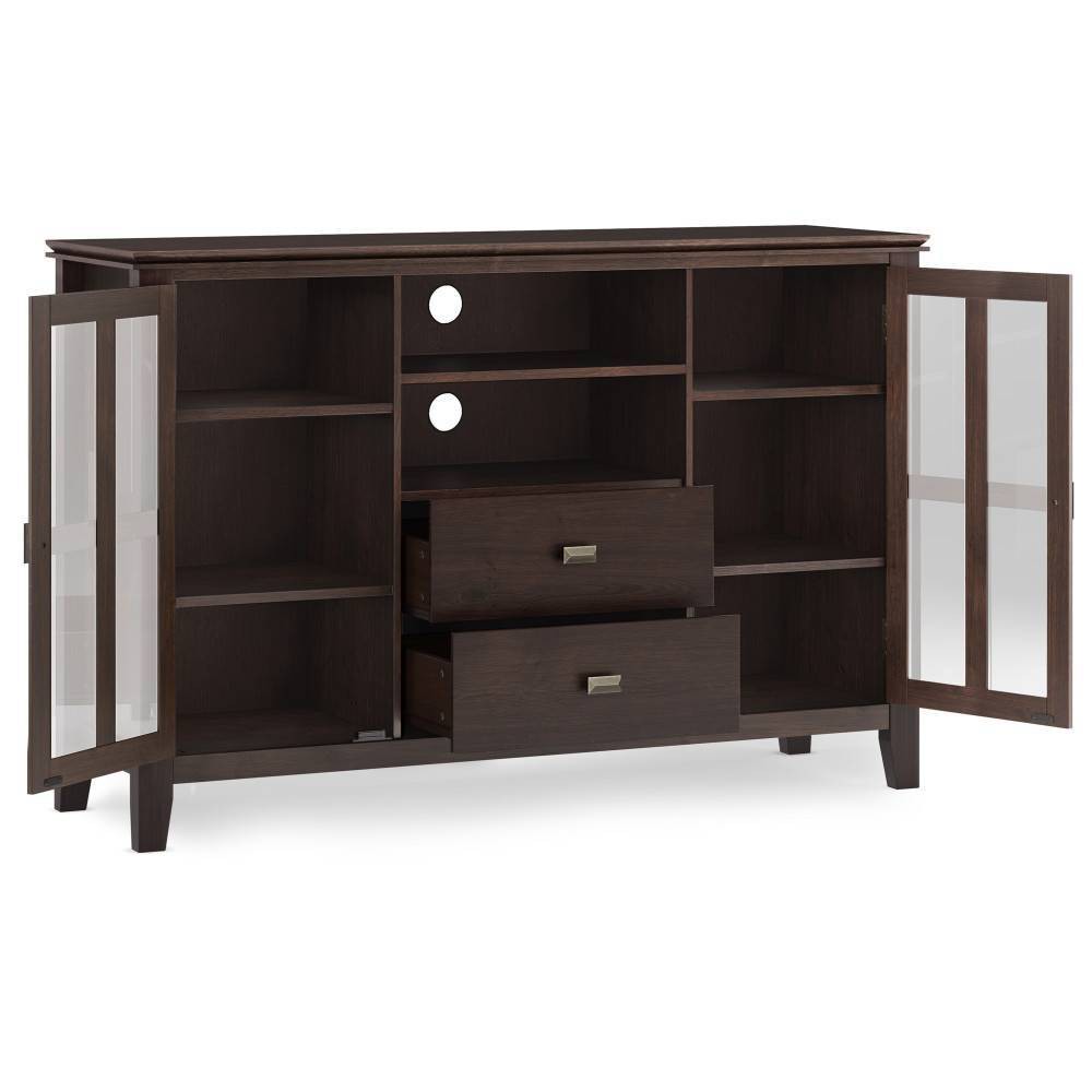 Photos - Display Cabinet / Bookcase Stratford Solid Wood Tall TV Stand for TVs up to 60" Dark Chestnut Brown 