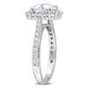 EVERLY JEWELRY | Sterling Silver 2 3/4 CT DEW Cushion-cut Created White Moissanite Halo Ring - 2 of 4