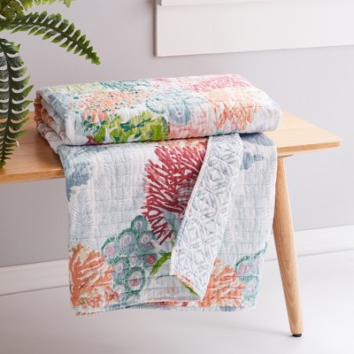 Sunset Bay 50x60 Multicolor Cotton Reversible Quilted Throw