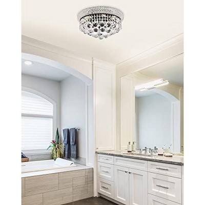 Primo 14'' Chrome Flush Mount with Clear Royal Cut Crystal