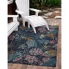 HomeStock Outdoor Washable Miramar Navy & Gold 5' X7', Machine Woven with Printed Designs, Coastal - 2 of 4