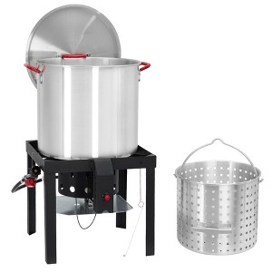 Acekool 60Qt Seafood Boil Pot Kit with Burner, Outdoor Aluminum Stock Pot with Strainer Basket, Electronic Ignitor - 1 of 4