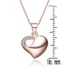 Guili Rose-plated Cubic Zirconia Heart Necklace, a Romantic Design Crafted to Shine Bright and Add Charm to Any Jewelry Collection - 2 of 3