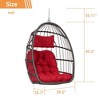 PAGED Outdoor Rattan Swing Chair with Water Resistant Cushion and UV Resistant Frame,Egg Chair for Patio,Porch,Garden - 3 of 4