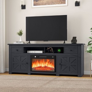 Fireplace TV Stand for TVs up to 80 Inches, Entertainment Center with Storage Drawers & Cabinets for Living Room - 1 of 4