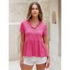 EXLURA Women's Summer Short Sleeve Peplum Babydoll Tops Cute V Neck T Shirts - 3 of 4