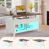 Buenhomino Lift Top Coffee Table with Storage for Living Room, Farmhouse Rectangular Coffee Tables with Hidden Compartment，White - 2 of 4