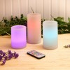 LumaBase Battery-Operated Multifunction Wax LED Candles, Round - Set of 3 - 2 of 4