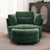Hrinhom 50.2"W Chenille 360° Swivel Accent Barrel Chair and Storage Ottoman - 2 of 4