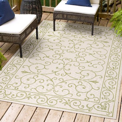 JONATHAN Y Charleston Vintage Filigree Textured Weave Indoor/Outdoor Area Rug
