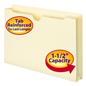 Smead File Jacket, Reinforced Tab, 1-1/2" Expansion, Legal Size, Manila, 50 per Box (76540) - 1 of 4