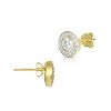 Guili Halo Stud Earrings in Sterling Silver with Gold, Rose & Rhodium Plating – Colored CZ Sparkle for a Radiant, Elegant Everyday Look - 4 of 4