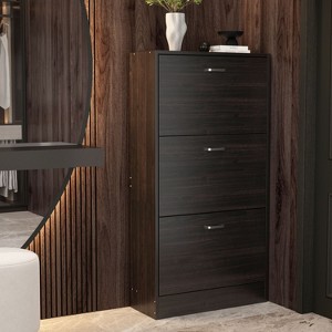 Famapy Modern Shoe Cabinet Entryway Shoe Rack 3 Tier Shelves - 1 of 4