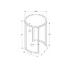 Monarch Specialties Accent Table Round Side End Nightstand Lamp Living Room Bedroom Metal Laminate Glossy White Chrome Contemporary Modern - 3 of 4