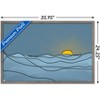 Trends International LINE AND BRUSH - Landscape Line Sunset Framed Wall Poster Prints - 3 of 4