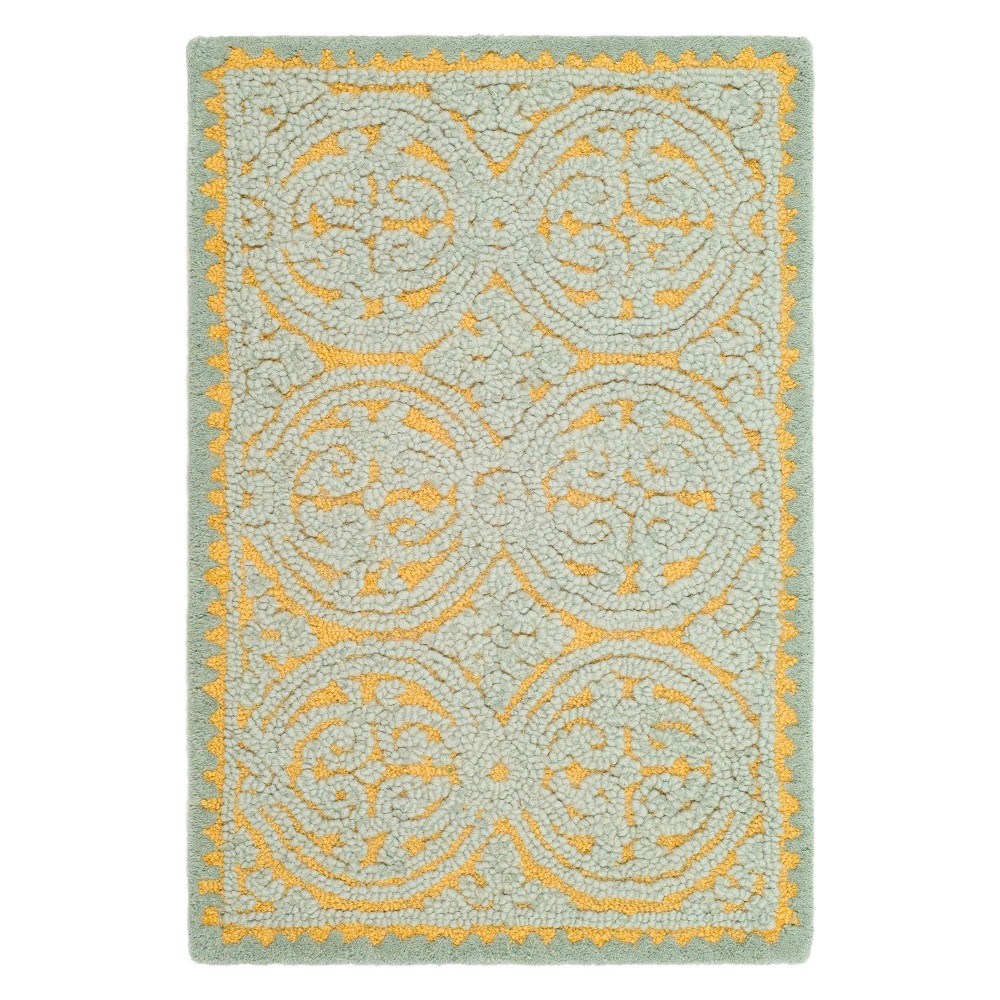 2'x3' Medallion Tufted Accent Rug Blue/Gold - Safavieh