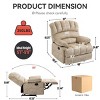 Upholstered Manual Recliner Sofa Chair,Extra Wide Recliner,Recliner Chairfor Living Room,Bedroom,Lounge,Apartment-Cuddlewood - image 4 of 4