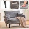 Aortzio 46.7"W Modern Boucle Mini Loveseat Sofa Chair with Pillows & Storage Pocket - 3 of 4