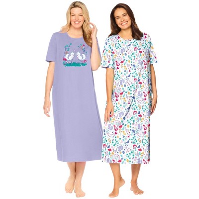 Dreams & Co. Women's Plus Size 2-Pack Long Sleepshirts