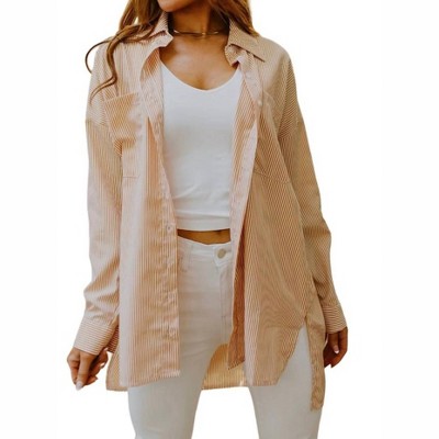 Women's Easy On The Eyes Striped Button Up - ZENANA