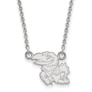 Black Bow Jewelry 14k White Gold Kansas Jayhawks NCAA Necklace 18 Inch - 1 of 4