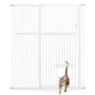 unipaws 56" Tall Dog Gate with Cat Door