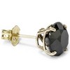 Pompeii3 2ct Black Diamond Single Stud 14K Yellow Gold - 2 of 3