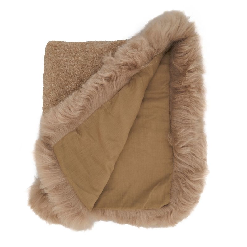 Saro Lifestyle Wildly Cozy Llama Fur Throw Blanket with Lamb Fur Border, 2 of 3