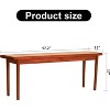 Acekool 47" Pure Wood Entryway Bench with Rattan Surface, Rounded Corners, Sturdy Frame for Living Room, Bedroom, Hallway, Walnut Finish - 2 of 4