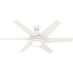 52" Sotto Ceiling Fan with LED Light White - Hunter Fan: 6 Blades, Modern Design, Remote Control - 1 of 4