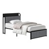 VECELO Twin/Full/Queen Size Metal Frame Platform Bed Frame with Storage Charging Station, Black/Gray - 4 of 4