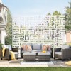 VEVOR Metal Privacy Screen, 47" W x 76" H Outdoor Privacy Screens 3-Panel, Freestanding Outdoor Divider with Stand, White - 2 of 4