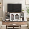70" Modern TV Stand with Glass Doors - Entertainment Center for 70 Inch TV, Sturdy Wooden Media Console with Storage Shelves - 4 of 4