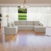 131.9"104.3" Plush Corduroy 4-Piece Modular Sectional Sofa with No Assembly Required and Comfortable Chaise Lounge - 2 of 4