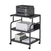 VECELO Printer Stand, 3-Tier Rolling Cart with 5-Level Adjustable Shelves & Lockable Wheels, Black - 2 of 4