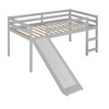 NicBex Twin Size Bunk Bed Multifunctional Design Loft Bed Pine Frame Bed Frame with Slide, Guardrails and Ladder, No Box Spring Required - 3 of 4