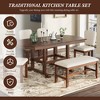 6-Piece Dining Set with Extendable Table, 4 Upholstered Chairs and Bench - 2 of 4