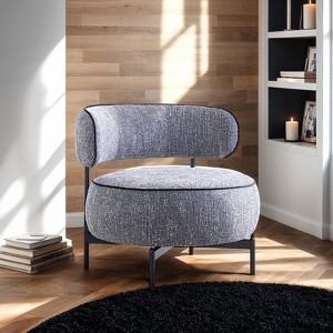 Okak Simple Cute Round Barrel Chairs with Curved Backrest,Contemporary Style Reading Leisure Accent Chair for Bedroom,Living Room - 1 of 4