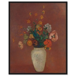 Art Remedy Odilon Redon - Bouquet in a Chinese Vase Vintage Classic Roses Wall Art, 30" x 36", Black Frame - 1 of 4