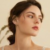 14K Gold Plated Stud & Huggie Set - Dainty CZ Flower & Heart Earrings for Women, Hypoallergenic Jewelry Gift - 2 of 4