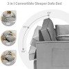 SEVOBAL Foldable Futon Sofa Bed Multi-Functional Pullout Sofa Bed Modern Sofa Velvet Pull-Out Bed Adjustable Back, Gray, 46.37"*37.36"*14.59" - 3 of 4
